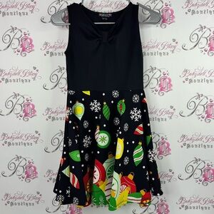 Fa la la la urban heritage Festive Black Dress Christmas dress Ornament Print